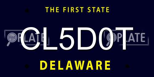 CL5D0T Delaware License Plate