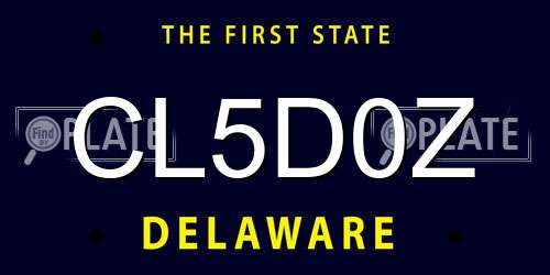 CL5D0Z Delaware License Plate