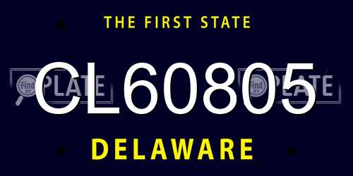 CL60805 Delaware License Plate