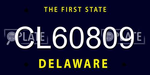 CL60809 Delaware License Plate
