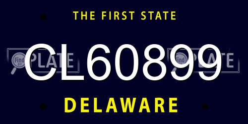 CL60899 Delaware License Plate