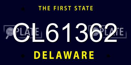 CL61362 Delaware License Plate