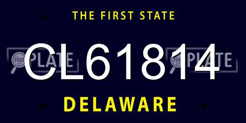 CL61814 Delaware License Plate