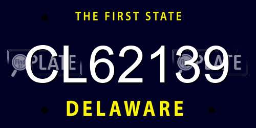 CL62139 Delaware License Plate