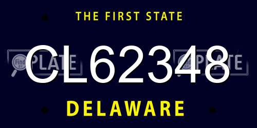 CL62348 Delaware License Plate