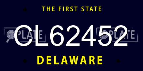 CL62452 Delaware License Plate