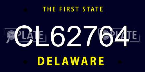 CL62764 Delaware License Plate