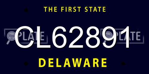 CL62891 Delaware License Plate