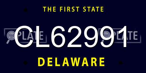 CL62991 Delaware License Plate