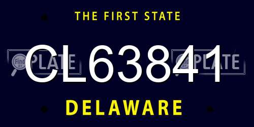CL63841 Delaware License Plate
