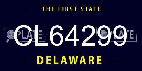 CL64299 Delaware License Plate