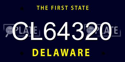 CL64320 Delaware License Plate