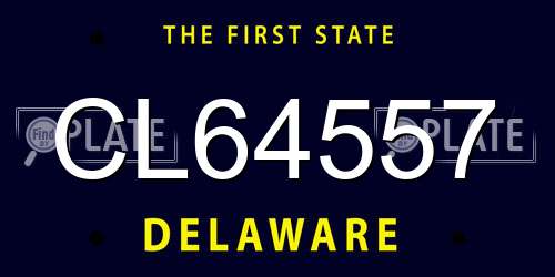 CL64557 Delaware License Plate