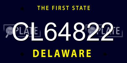 CL64822 Delaware License Plate