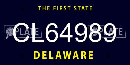 CL64989 Delaware License Plate