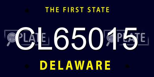 CL65015 Delaware License Plate