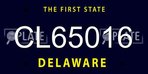 CL65016 Delaware License Plate