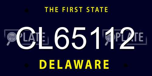 CL65112 Delaware License Plate