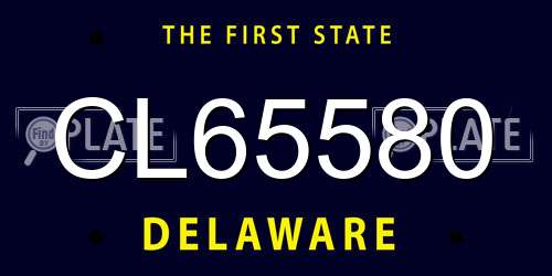 CL65580 Delaware License Plate