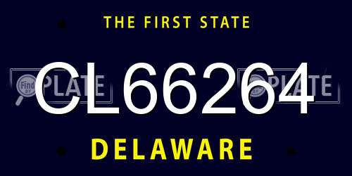 CL66264 Delaware License Plate