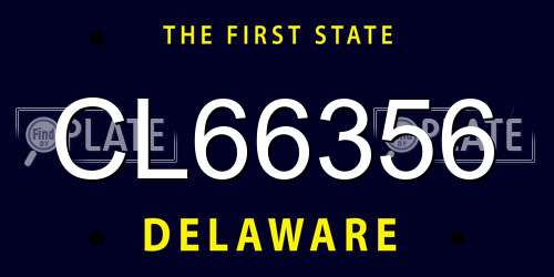 CL66356 Delaware License Plate