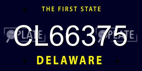 CL66375 Delaware License Plate