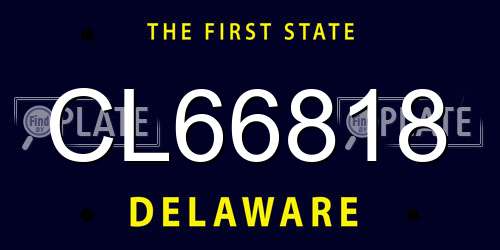 CL66818 Delaware License Plate