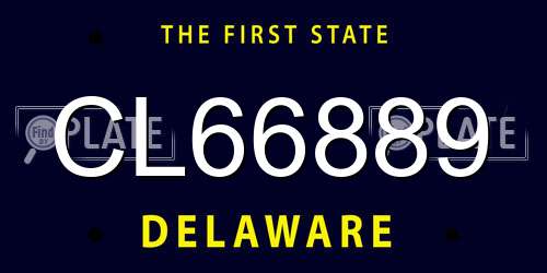 CL66889 Delaware License Plate