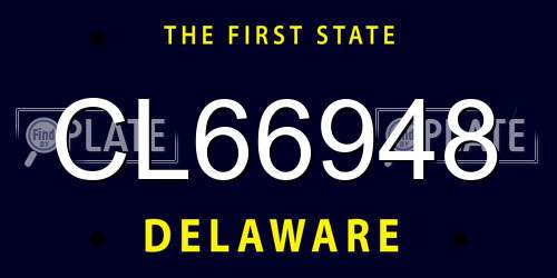 CL66948 Delaware License Plate