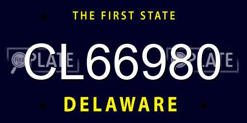 CL66980 Delaware License Plate