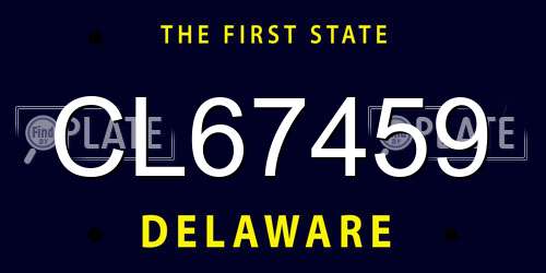 CL67459 Delaware License Plate