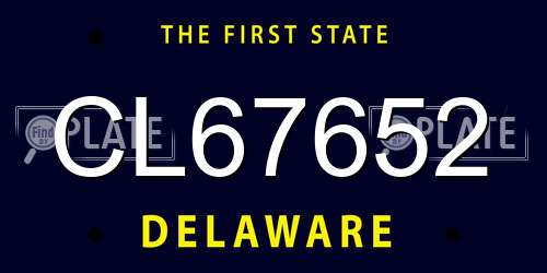 CL67652 Delaware License Plate