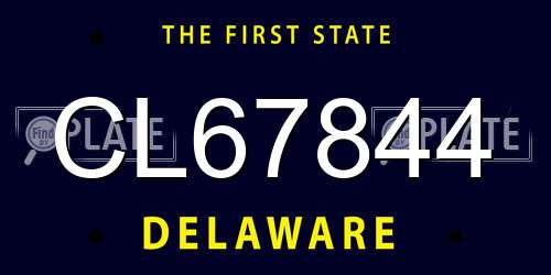 CL67844 Delaware License Plate