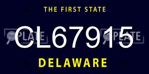 CL67915 Delaware License Plate