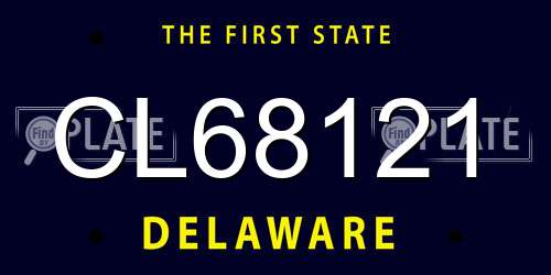CL68121 Delaware License Plate