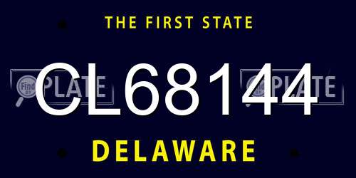 CL68144 Delaware License Plate