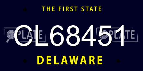CL68451 Delaware License Plate