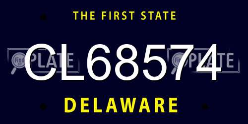 CL68574 Delaware License Plate
