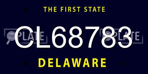 CL68783 Delaware License Plate