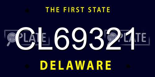 CL69321 Delaware License Plate