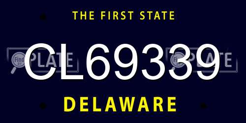 CL69339 Delaware License Plate