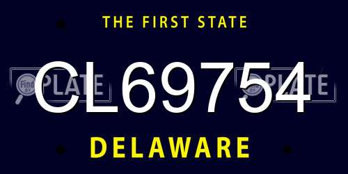 CL69754 Delaware License Plate