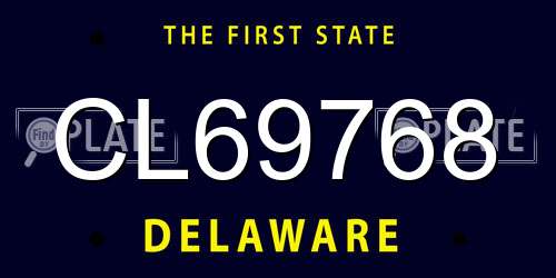 CL69768 Delaware License Plate