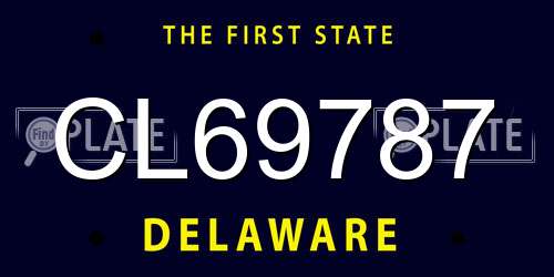CL69787 Delaware License Plate