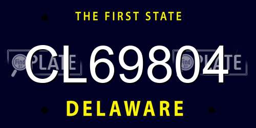 CL69804 Delaware License Plate