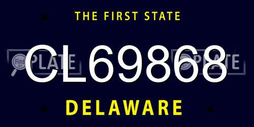 CL69868 Delaware License Plate