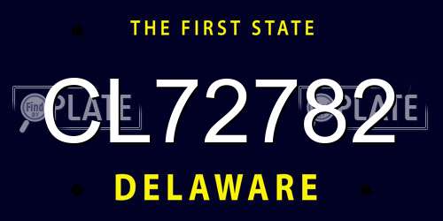 CL72782 Delaware License Plate