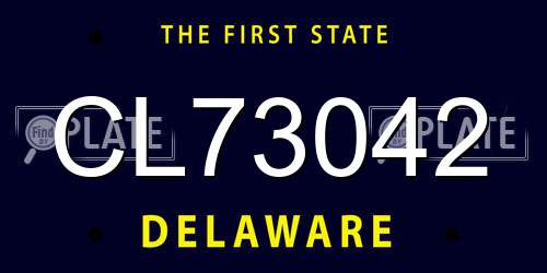 CL73042 Delaware License Plate