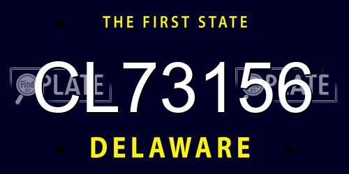 CL73156 Delaware License Plate