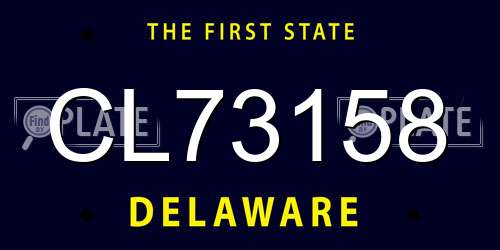 CL73158 Delaware License Plate